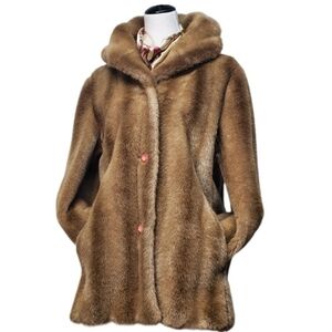 Exclusive Martinique styled by Dubrowsky and Joseph Faux Fur Coat Size 14